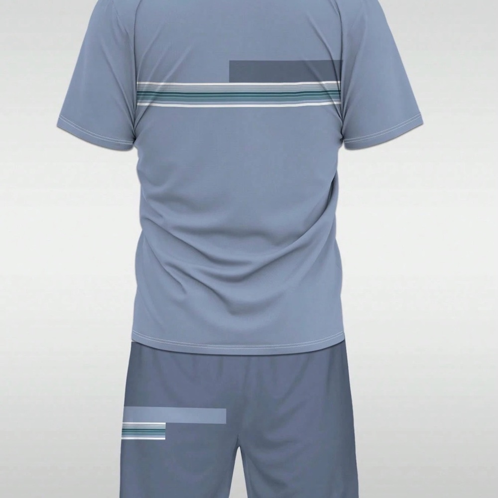 Shein (Aris) Men's Short Sleeve T-Shirt And Tunic Shorts 2 Pieces - Size 38 (M)